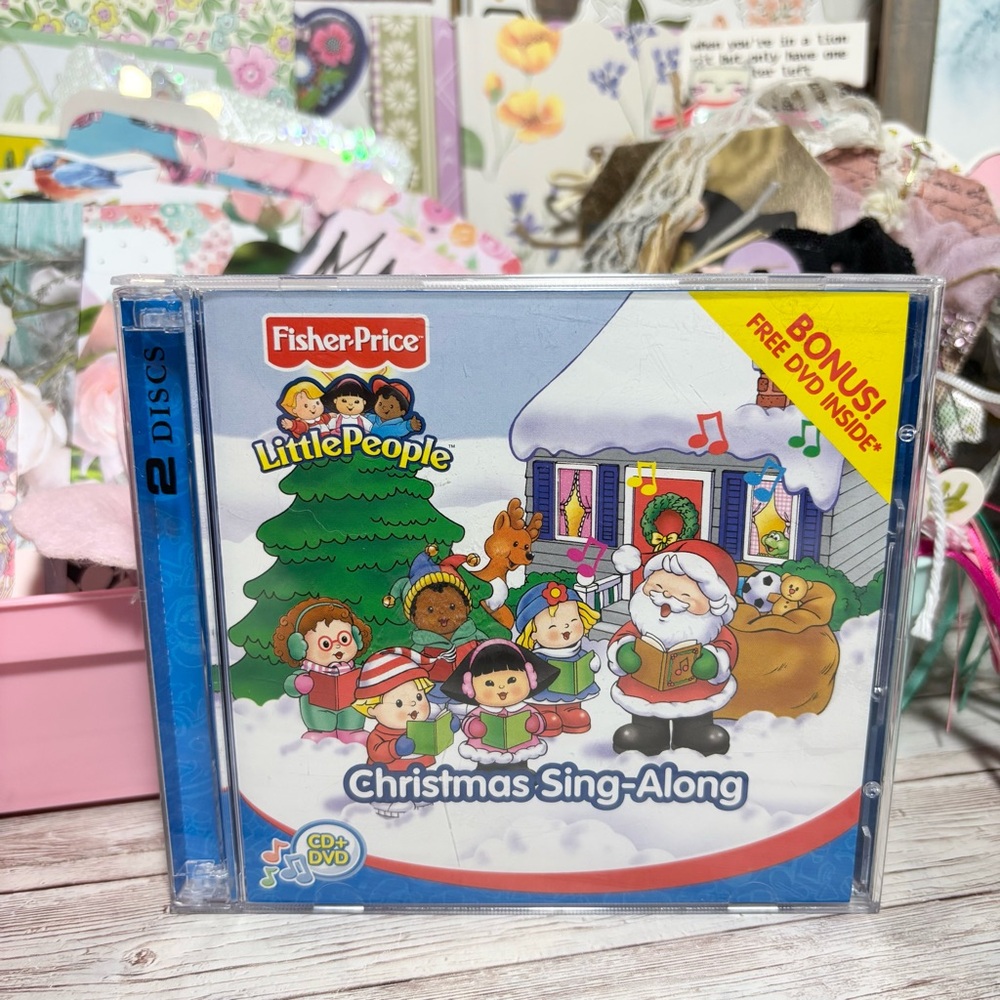 Fisher Price Little People Christmas Sing Along CD + DVD 2 Disc Set 2003 Holiday